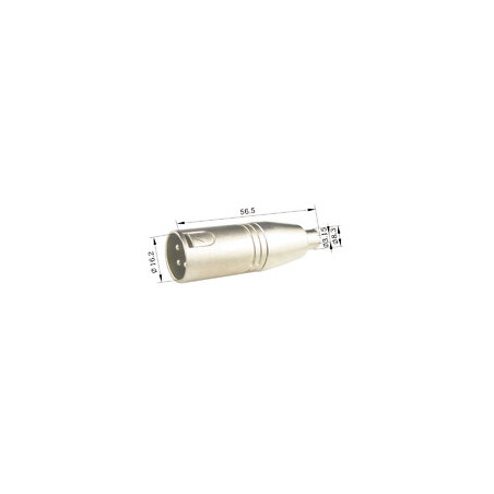 CONECTOR XLR MACHO 3P A RCA HEMBRA