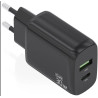 CARGADOR USB 30W 1 USB-C  1 USB-A NEGRO