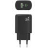 CARGADOR USB 30W 1 USB-C  1 USB-A NEGRO