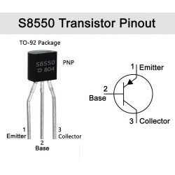 TRANSISTOR S8550 PNP ENCAPSULADO TO92 PACK 10 UNID