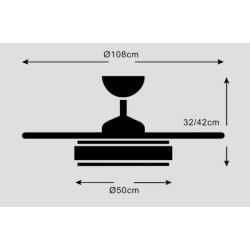VENTILADOR DE TECHO STELLA-L BLANCO MOTOR DC 30W