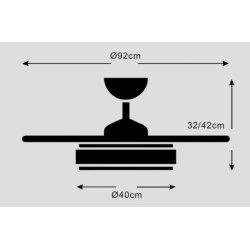VENTILADOR DE TECHO RETRACTIL SELINA-S NEGRO