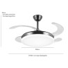 VENTILADOR DE TECHO RETRACTIL ISABELLA-L NEGRO