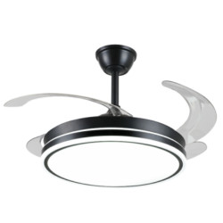 VENTILADOR DE TECHO RETRACTIL AMBRA-L NEGRO