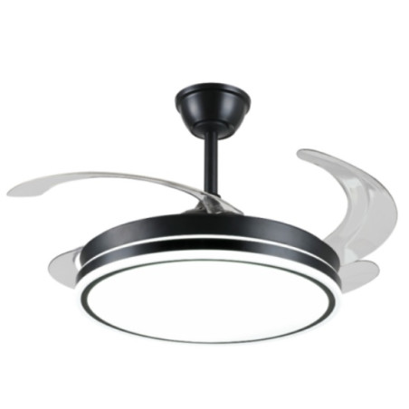 VENTILADOR DE TECHO RETRACTIL AMBRA-L NEGRO