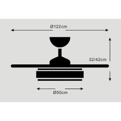 VENTILADOR DE TECHO RETRACTIL ISABELLA-XL BLANCO 