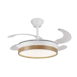 VENTILADOR DE TECHO RETRACTIL FIONA-L BLANCOMADERA