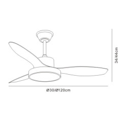 VENTILADOR DE TECHO RETRACTIL GINNA-XL BLANCO 45W