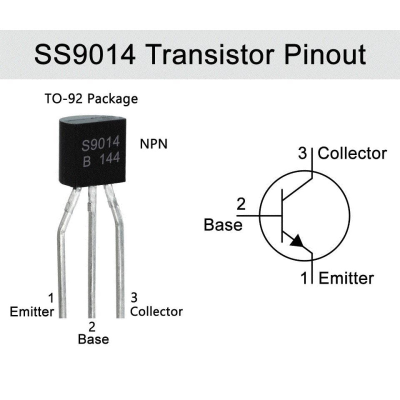 TRANSISTOR S9014 NPN ENCAPSULADO TO92 10 UNIDADES