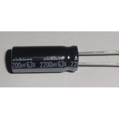 CONDENSADOR ELECTROLITICO 2200µF 6 3V 105º  5 UNI 