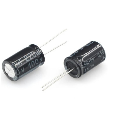 CONDENSADOR ELECTROLITICO  220MF 100V  5 UNIDADES