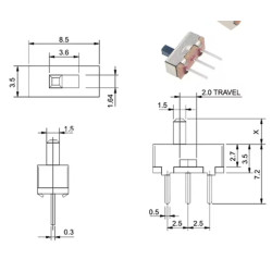 CONMUTADOR DESLIZANTE 2MM PACK DE 10 UNIDADES