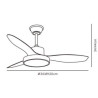 VENTILADOR DE TECHO CELESTE-XL MARRON 45W 3 ASPAS