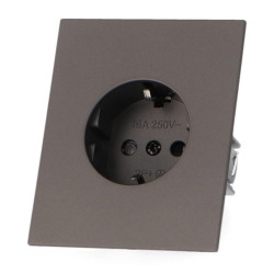 ENCHUFE SCHUKO COMPLETO UNIVERSAL CC COLOR GRIS