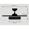 VENTILADOR DE TECHO RETRACTIL CHLOE-XL CROMO MATE 