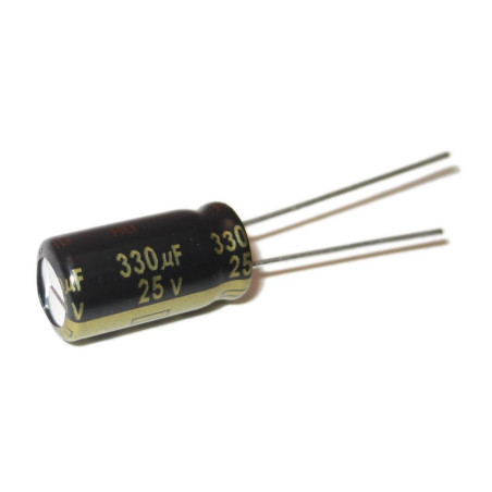 CONDENSADOR 330/25 V 105º PACK 5 UNIDADES