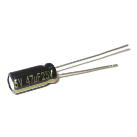 CONDENSADOR 47MF 25V 105º PACK DE 10 UNIDADES