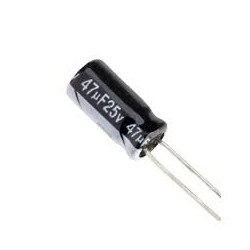 CONDENSADOR 47MF 25V 105º PACK DE 10 UNIDADES