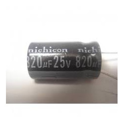 CONDENSADOR ELECTROLIT  820µF 25V 105º 10 UNIDADES