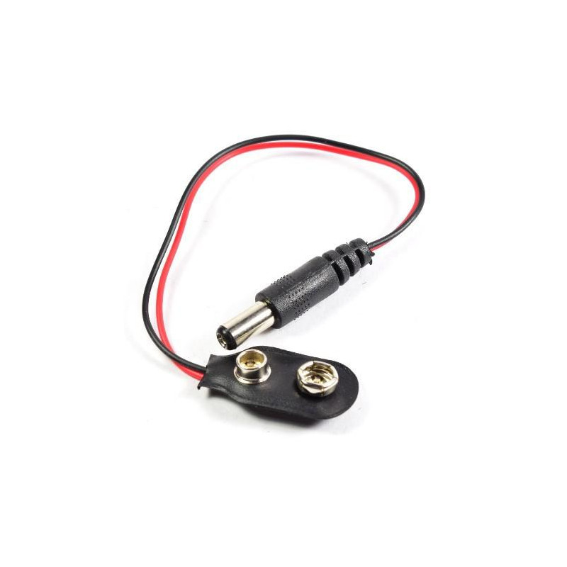 CABLE CONECTOR 9V A JACK 5 5x2 1mm PACK 5 UNIDADES