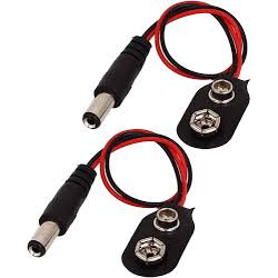 CABLE CONECTOR 9V A JACK 5 5x2 1mm PACK 5 UNIDADES