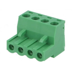 REGLETA HEMBRA AEREA 4 PIN R 5 08 VERDE 5 UNIDADES