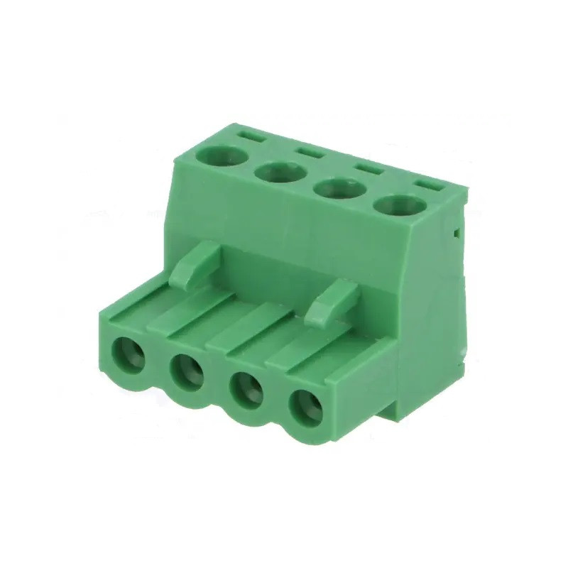 REGLETA HEMBRA AEREA 4 PIN R 5 08 VERDE 5 UNIDADES