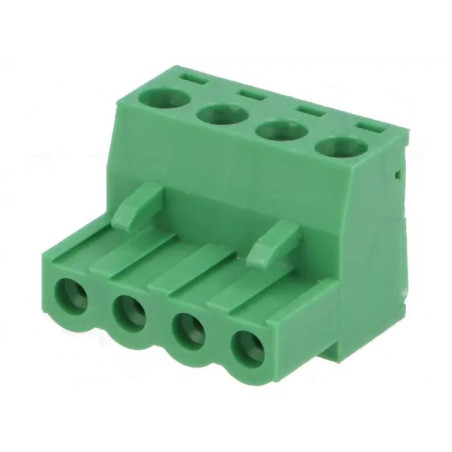 REGLETA HEMBRA AEREA 4 PIN R 5 08 VERDE 5 UNIDADES