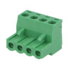 REGLETA HEMBRA AEREA 4 PIN R 5 08 VERDE 5 UNIDADES