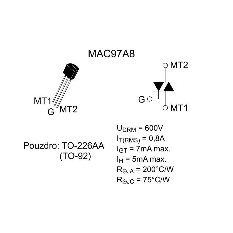 TRIAC MAC97A8  PACK 5 UNIDADES