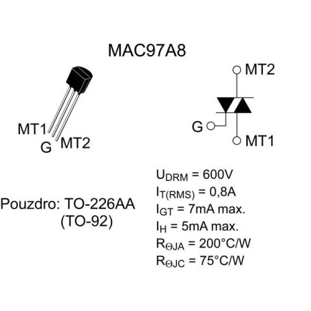 TRIAC MAC97A8  PACK 5 UNIDADES