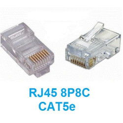 CONECTOR RJ45 UTP CAT 5 8P8C PACK DE 10 UNIDADES