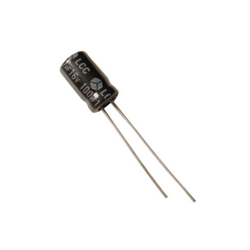 CONDENSADOR 100MF 16V 105º ELECTROL  PACK 5 UNIDAD
