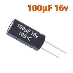 CONDENSADOR 100MF 16V 105º ELECTROL  PACK 5 UNIDAD