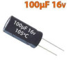 CONDENSADOR 100MF 16V 105º ELECTROL  PACK 5 UNIDAD
