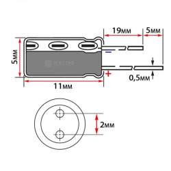 CONDENSADOR 100MF 16V 105º ELECTROL  PACK 5 UNIDAD