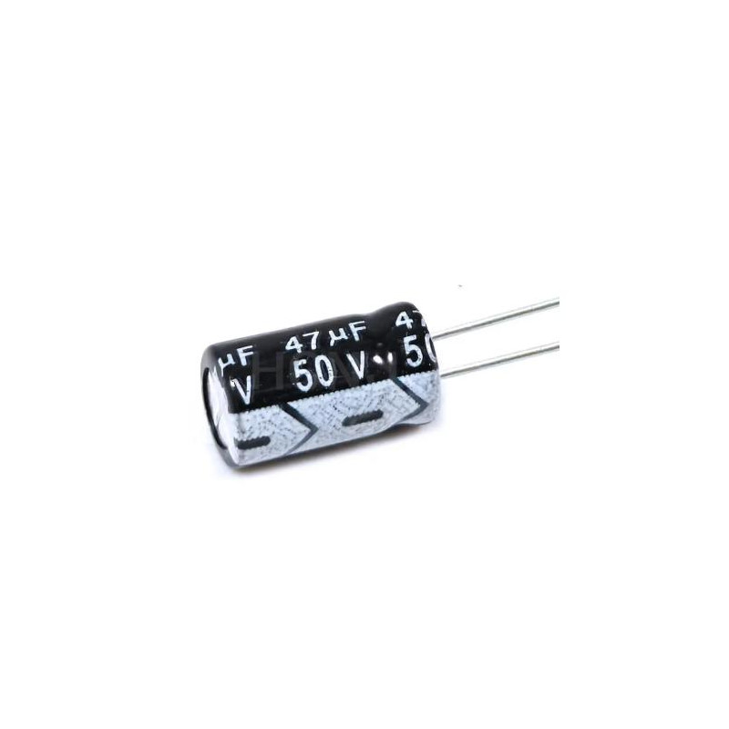 CONDENSADOR  47µF 50V Ø5x11mm 105º PACK 10 UNIDADE