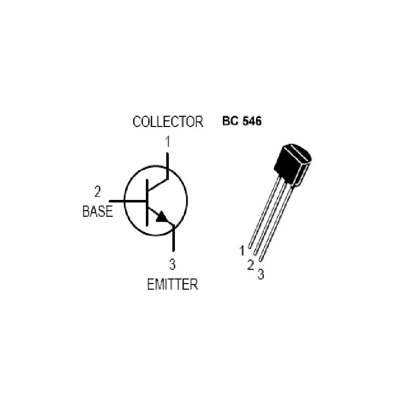 TRANSISTOR BC546 65V 100MA TO92 5 UNIDADES