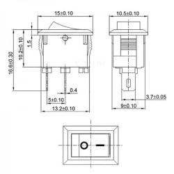 INTERRUPTOR MINI EMP  ON-OFF 13x8mm 3A/ 5 UNIDADES