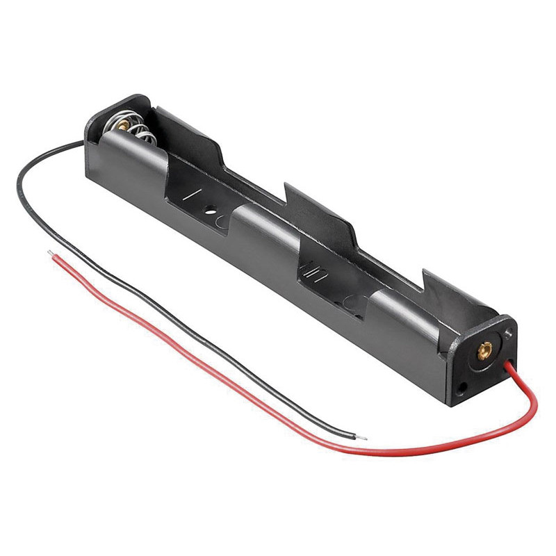 PORTAPILAS AA 2XR06 CON CABLES PACK 5 UNIDADES