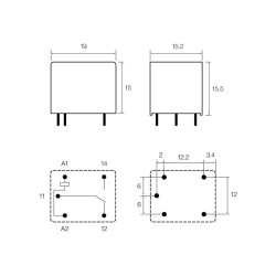 RELE MINIATURA 24VDC 10A 1 CTO N O  PARA PLACA PCB