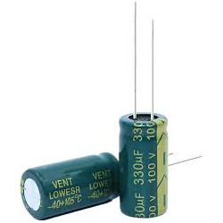 CONDENSADOR 330 MF 100 V 105º 5 UNIDADES