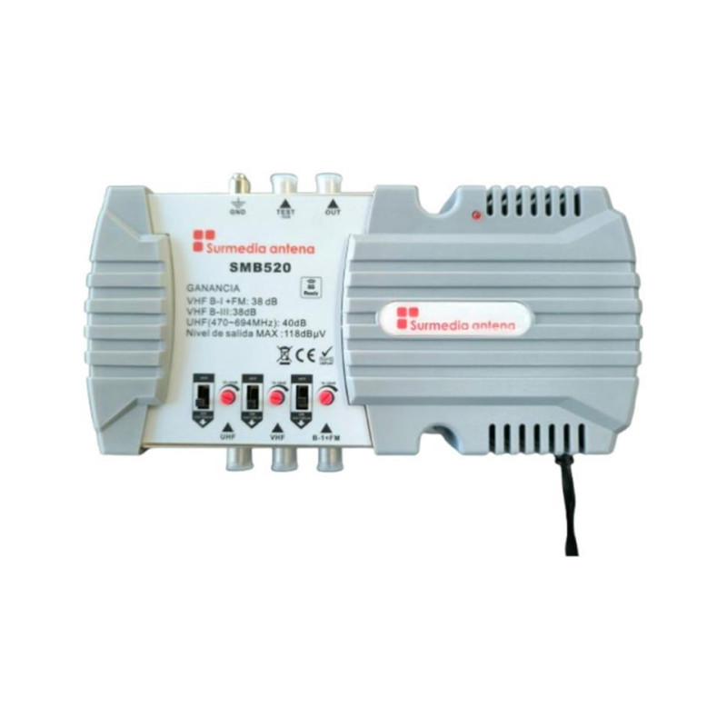 CENTRAL AMPLIFICADORA 3 ENTRADAS 40dB FILTRO 5G