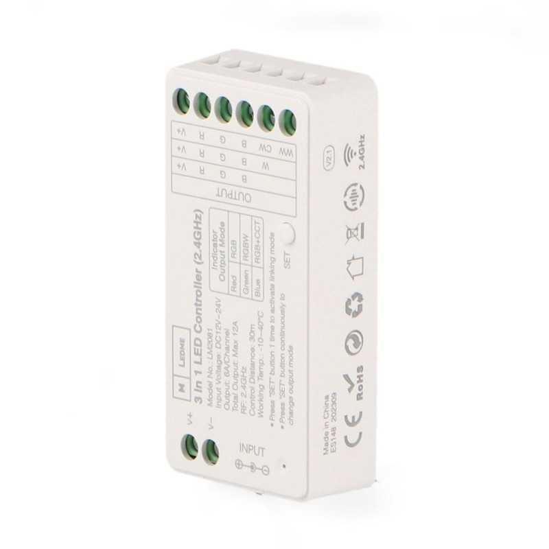 CONTROLADOR PARA TIRAS LED RGB/RGBW/RGB CCT 12/24V