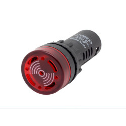 PILOTO ROJO INTERMITENTE   ZUMBADOR 230VAC Ø 22mm