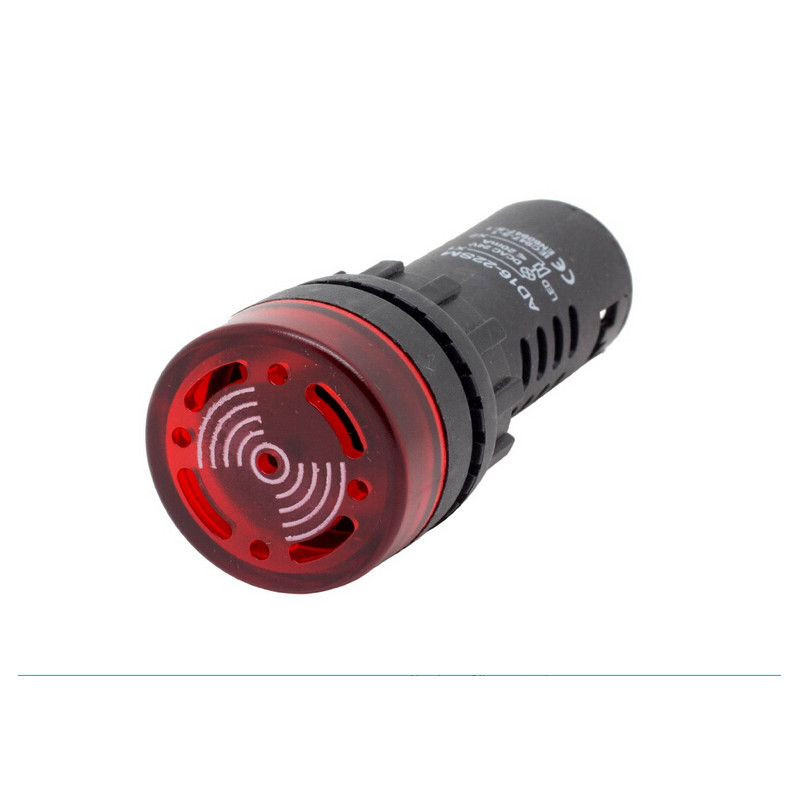 PILOTO ROJO INTERMITENTE   ZUMBADOR 230VAC Ø 22mm