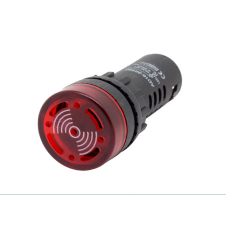 PILOTO ROJO INTERMITENTE   ZUMBADOR 230VAC Ø 22mm