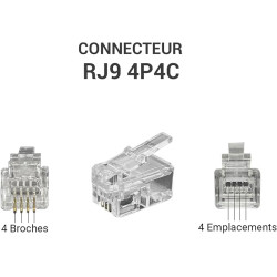 CONECTOR TELEFONO RJ9 4P4C 10 UNIDADES