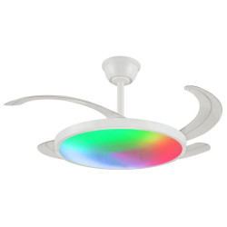 VENTILADOR DE TECHO RETACTIL MELODY-L RGB BLANCO 