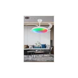 VENTILADOR DE TECHO RETACTIL MELODY-L RGB BLANCO 